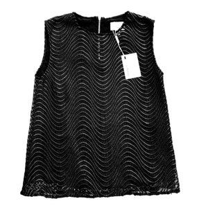 Anthropologie The Korner Black Sleeveless Hand Made Blouse